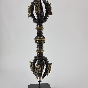 Brass Vajra,Dorje, Thunderbolt 42.5CMPUJA Symbolic Tool Of Indestructibility; Hindu &Buddhist Traditions