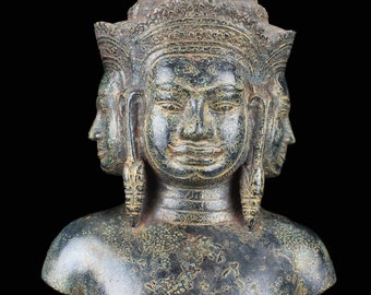 ブラフマー像 - アンティーク クメール スタイル コー ケル ブロンズ