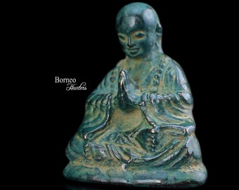 Small Namaste Buddha 5.7CM Bronze Sitting Buddha In Anjali Mudra Of Greetings For Perfect Balance Of Thought,Rest Of Senses, Buddhism