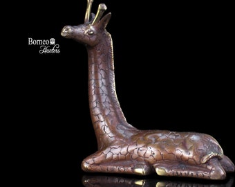 Brass Giraffe Figurine 12CM Giraffe Sculpture