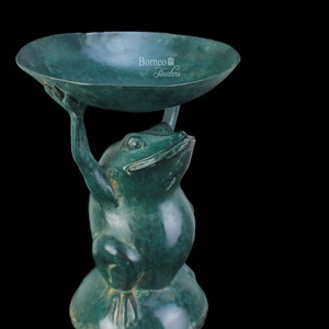 Grün Bronze Frosch Figur 7.25&quot; Frosch Skulptur,Stehender Frosch &#39;Der Vorbote des Regens&#39; Tier Thema Indoor & Outdoor Dekor