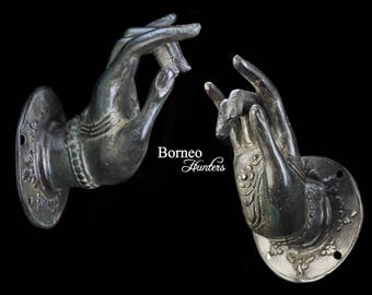 BUDDHA Hand Sculpture 10x8CM  MUDRA Hand Vitarka Mudra Gesture~Teaching;Communication&Discussion of The Dharma/Cabinet Handle/Wall Sculpture