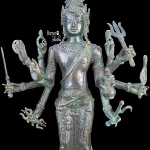 49CM Standing Shiva With Ten Arms The Destroyer And The Restorer, The Great Ascetic & Symbol Of Sensuality, The Benevolent Herdsman of Souls
