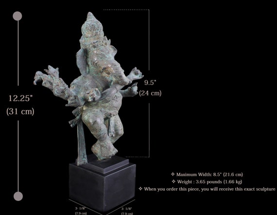 ガネーシャ ブロンズ像 ブロンズ ガネーシャ 8 本の腕 12.2 インチ 踊るガナファティ