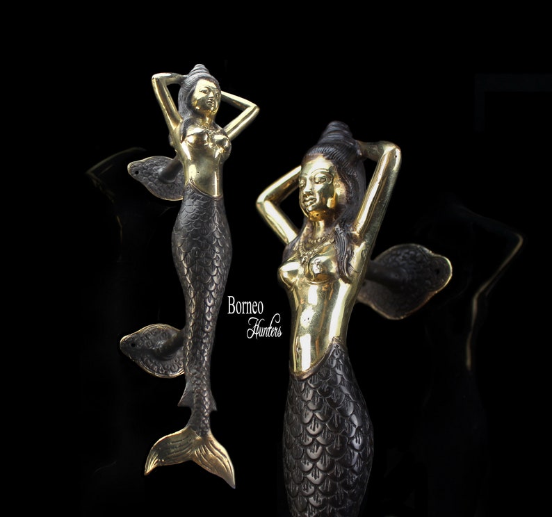 Mermaid Door Handle Knob Pull 13/ 33cm Brass Mermaid Etsy