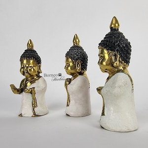 Three Little Wise Buddhas : Meditating, Teaching, Praying&gt;&gt;Energy,Respect,Peace  5.25&quot;