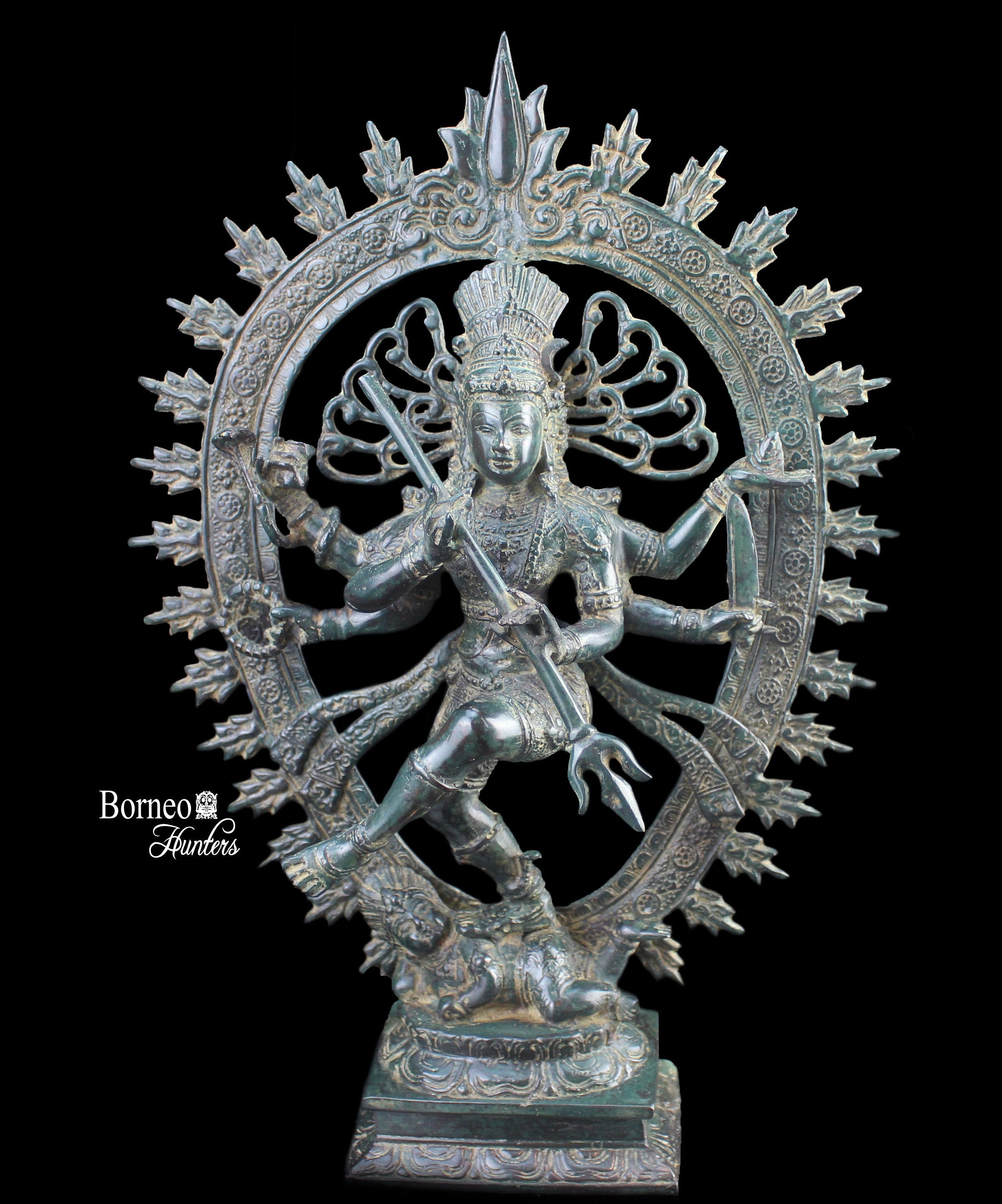 真鍮製ナタラジャ像：六本腕のシヴァ神、舞踏の神（13.4インチ