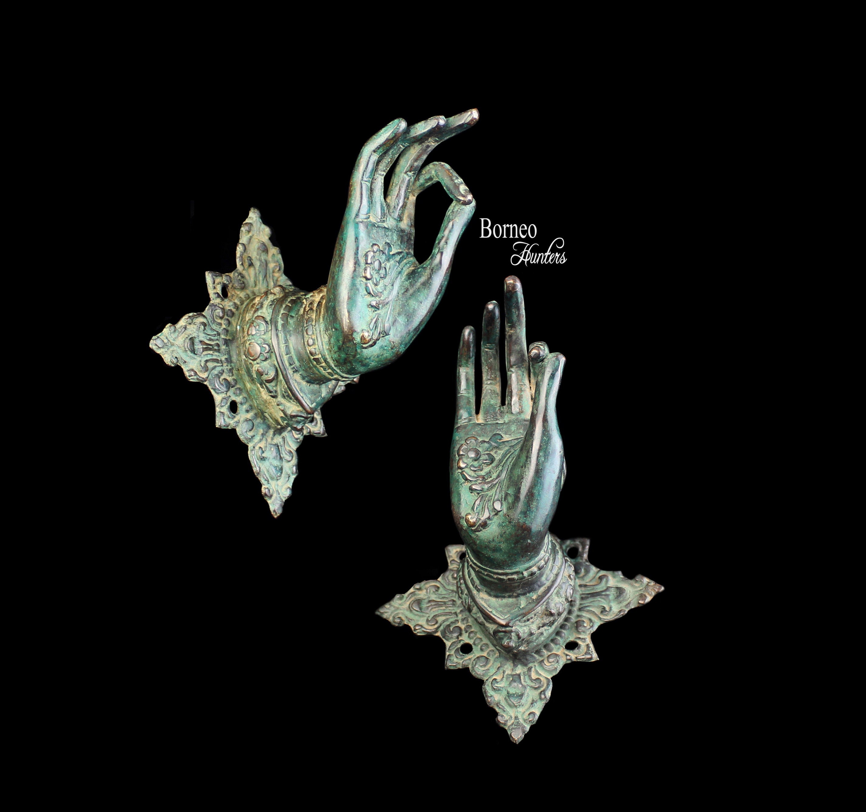 Mudra Hand Sculpture 19CM Bronze Buddha Hand In Dharmachakra Gesture Of Teaching/Wheel Of Dharma~For Wall Home Decor