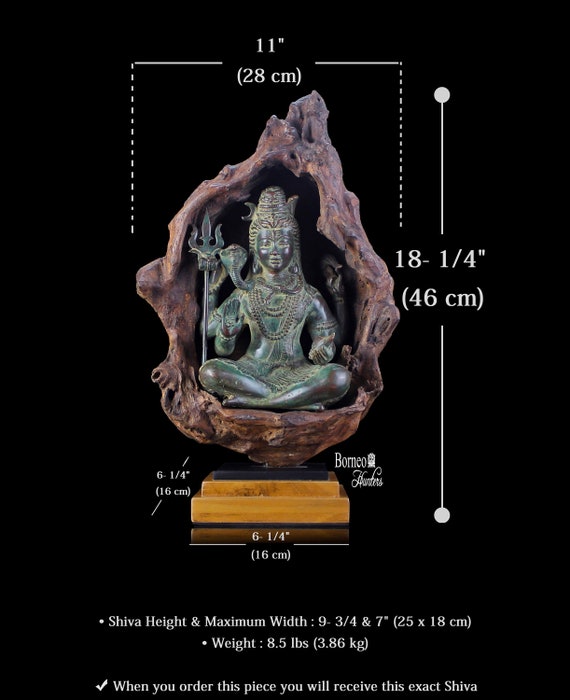 ヒンドゥー教のシヴァ神ブロンズ彫刻：コブラ、トライデント