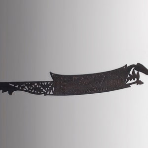 Dayak Spreader Bar para baby swing, borneo island bebé swing hamaock titular madera follaje scroll motif