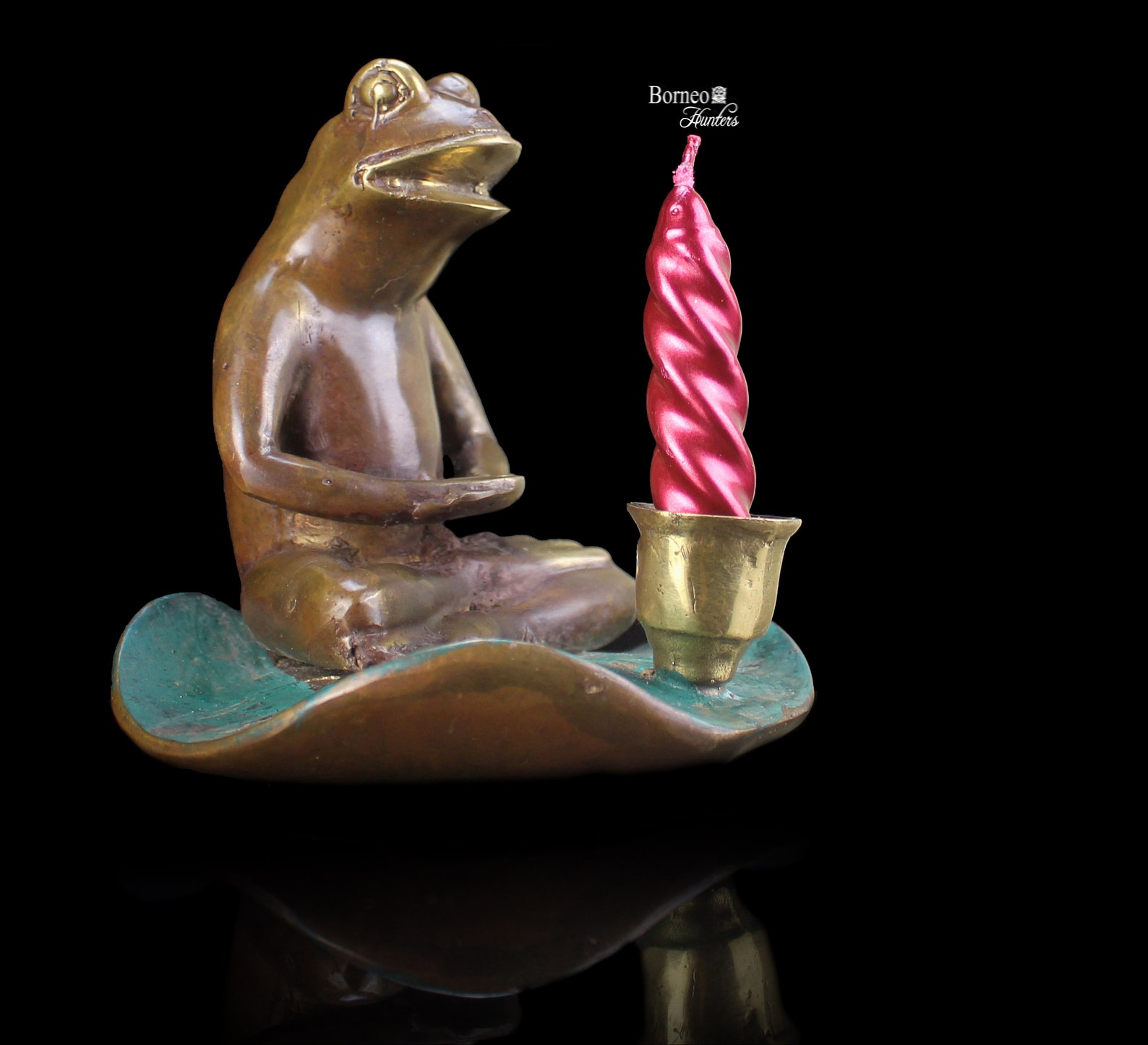 Frog Meditates Peaceful Frog 4.6frog Candle Holder Etsy