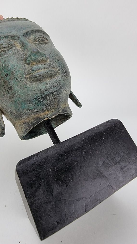 骨董　アンティーク　クメール　仏頭　ブッダ　Buddha head 仏像　石仏 骨董アンティーククメール仏頭ブッダBuddha head 仏像石仏