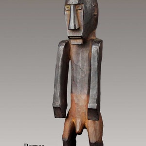 Ataoro Ancetral Figure From Indonesia. Ethnographic Artwork Tribal Primitive Art-Wood Statuette,Amulet Figure