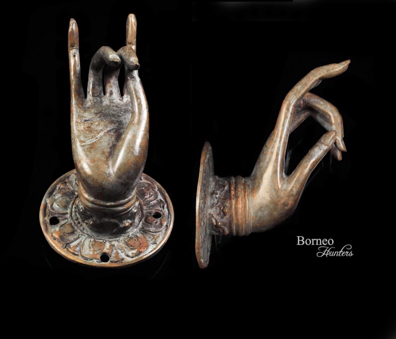 Bronze Buddha Hand Sculpture 5.3x1.5x4 in Vitakra Mudra Etsy
