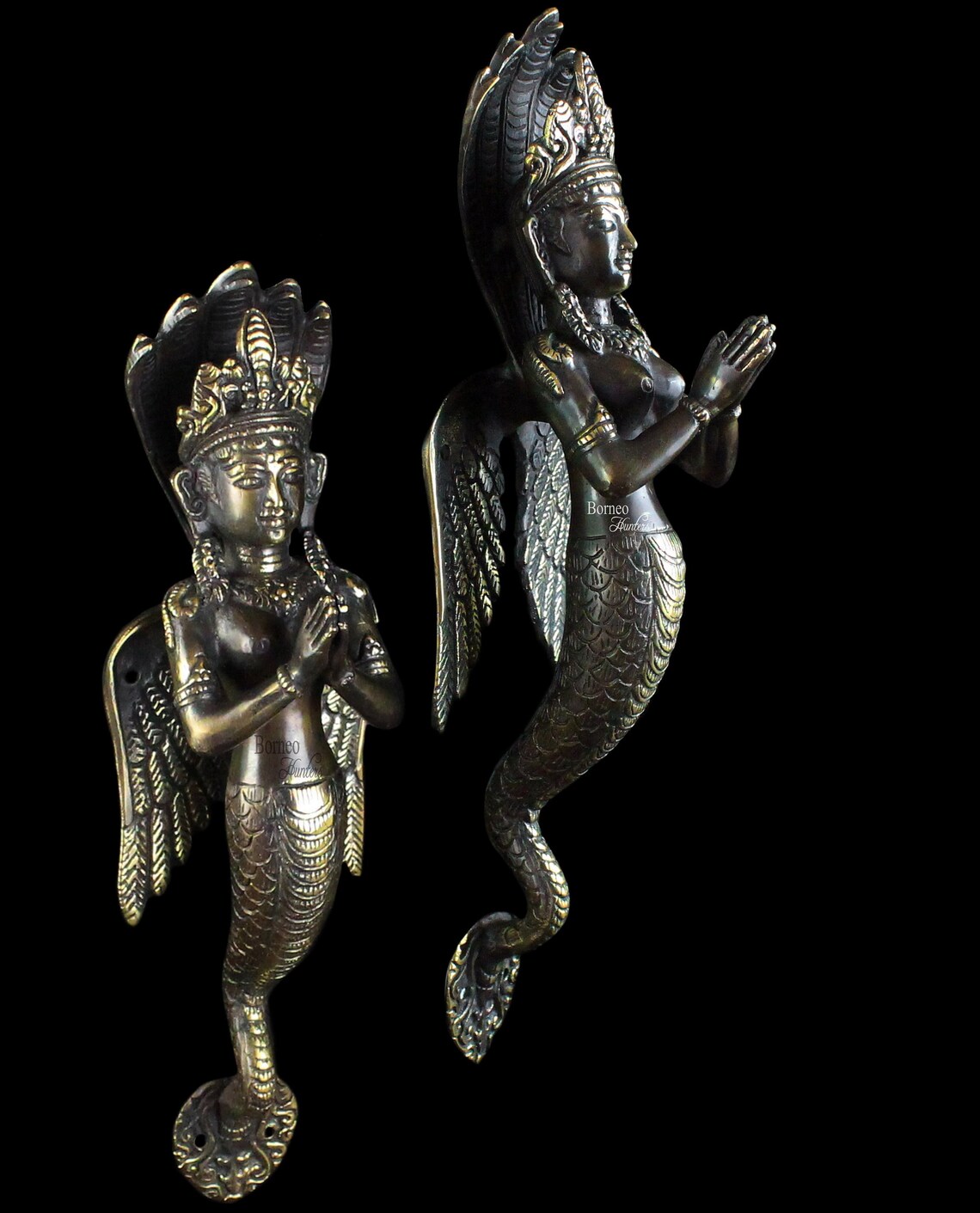 Door Pull Naga Kanya Brass Pull 12.75the Cobra Woman Etsy