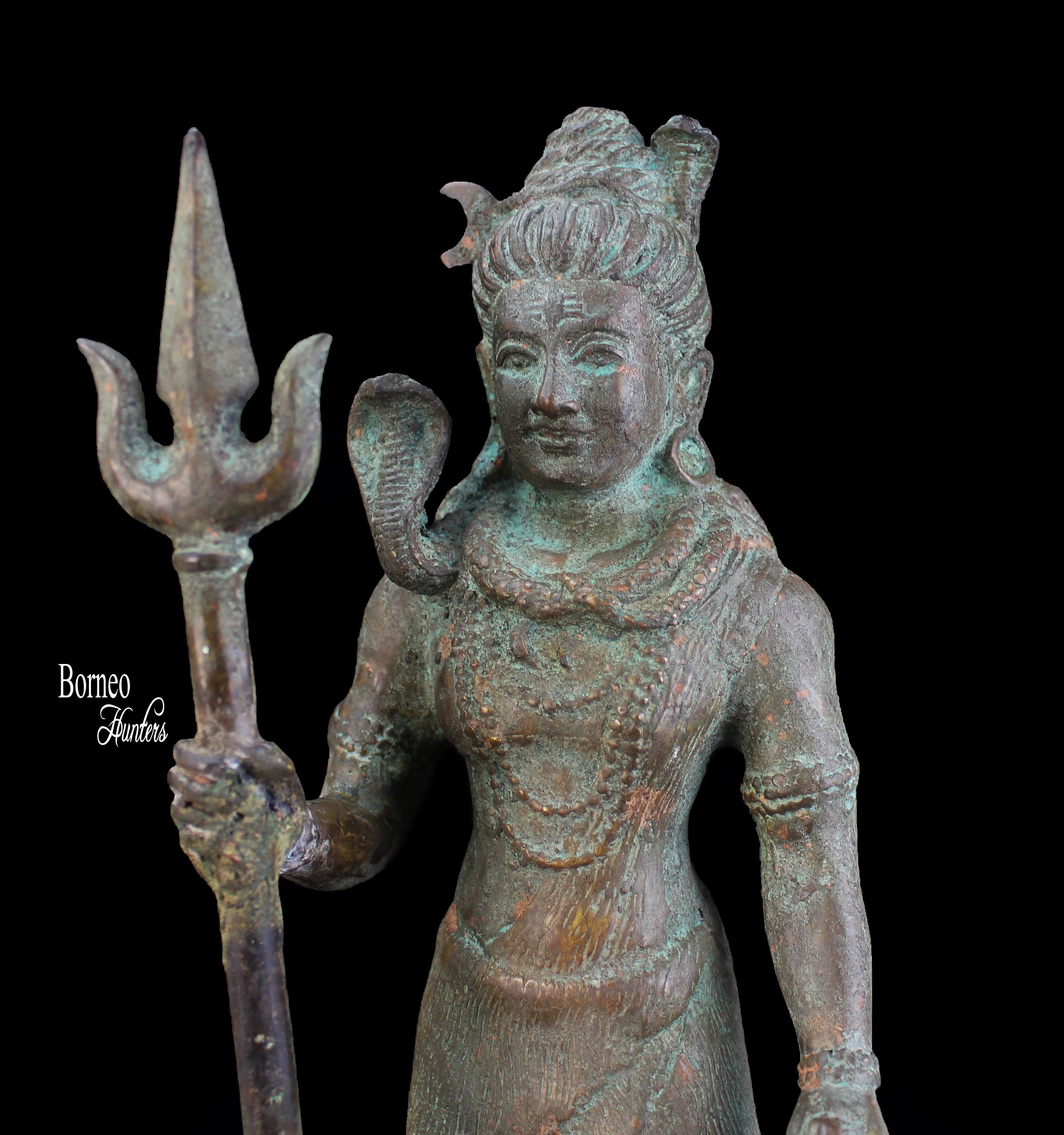 Masque Visage Tête De Shiva En Laiton - Artisanal Vintage Rare Début 1900 - Dieu Hindou