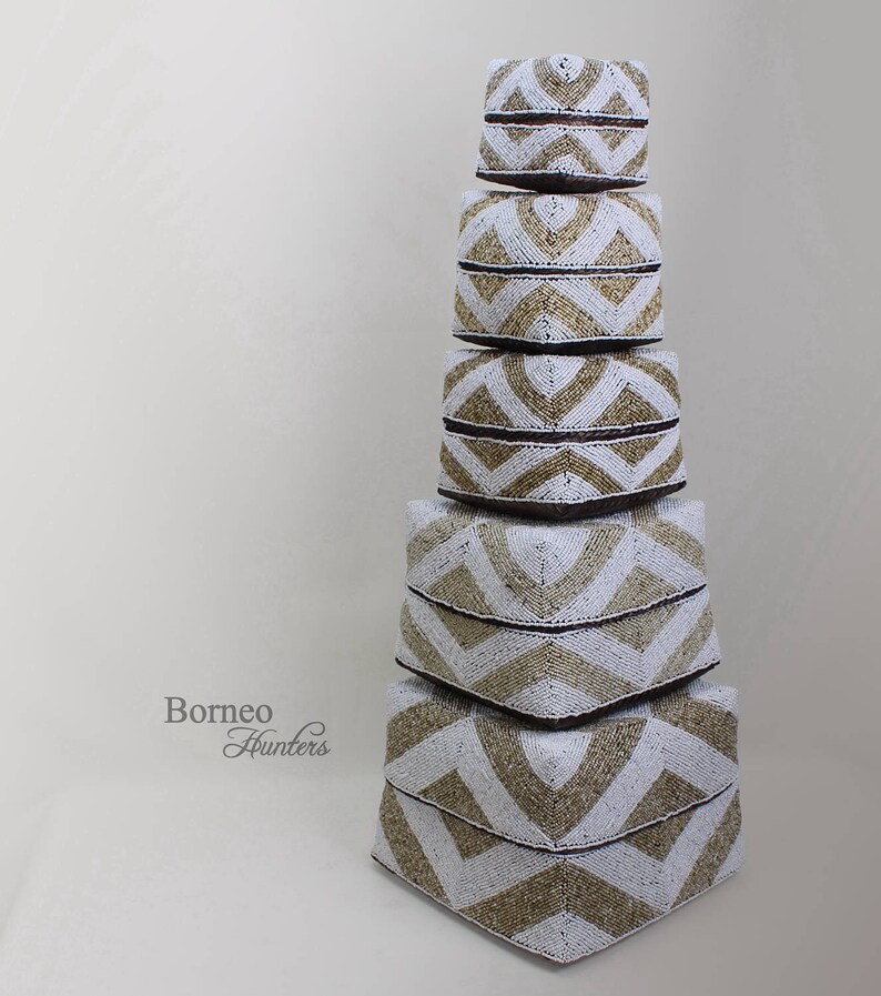 Basket Set of 5 Handwoven Beaded Basket Box.luxe Home Accent Etsy