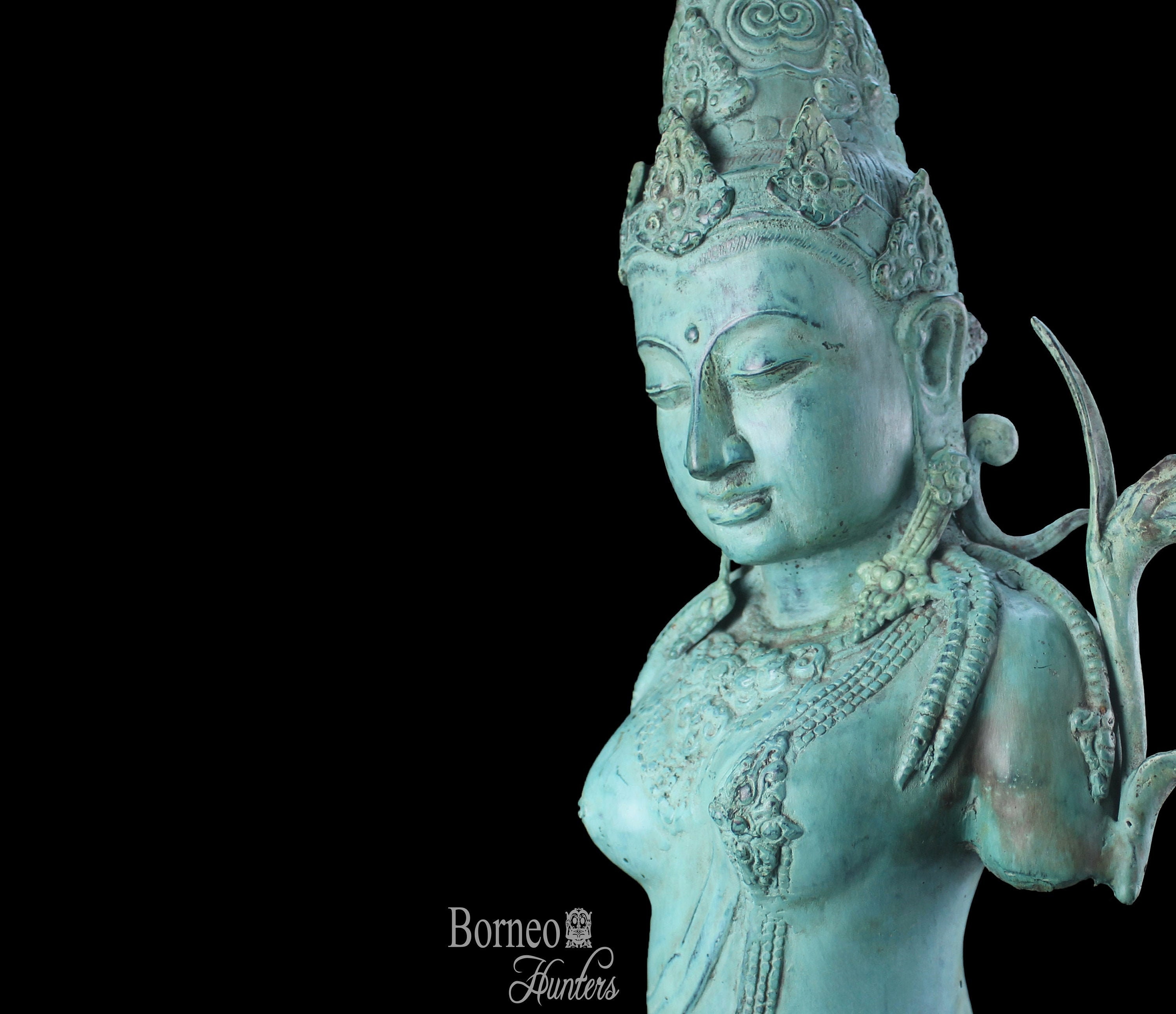 Bronze Lakshmi Torso Statue 25" Goddess Laxmi; Hindu Goddess Of Wealth, Happiness, Fortune, Luxury, Beauty And Auspiciousness, SHRIDEVI