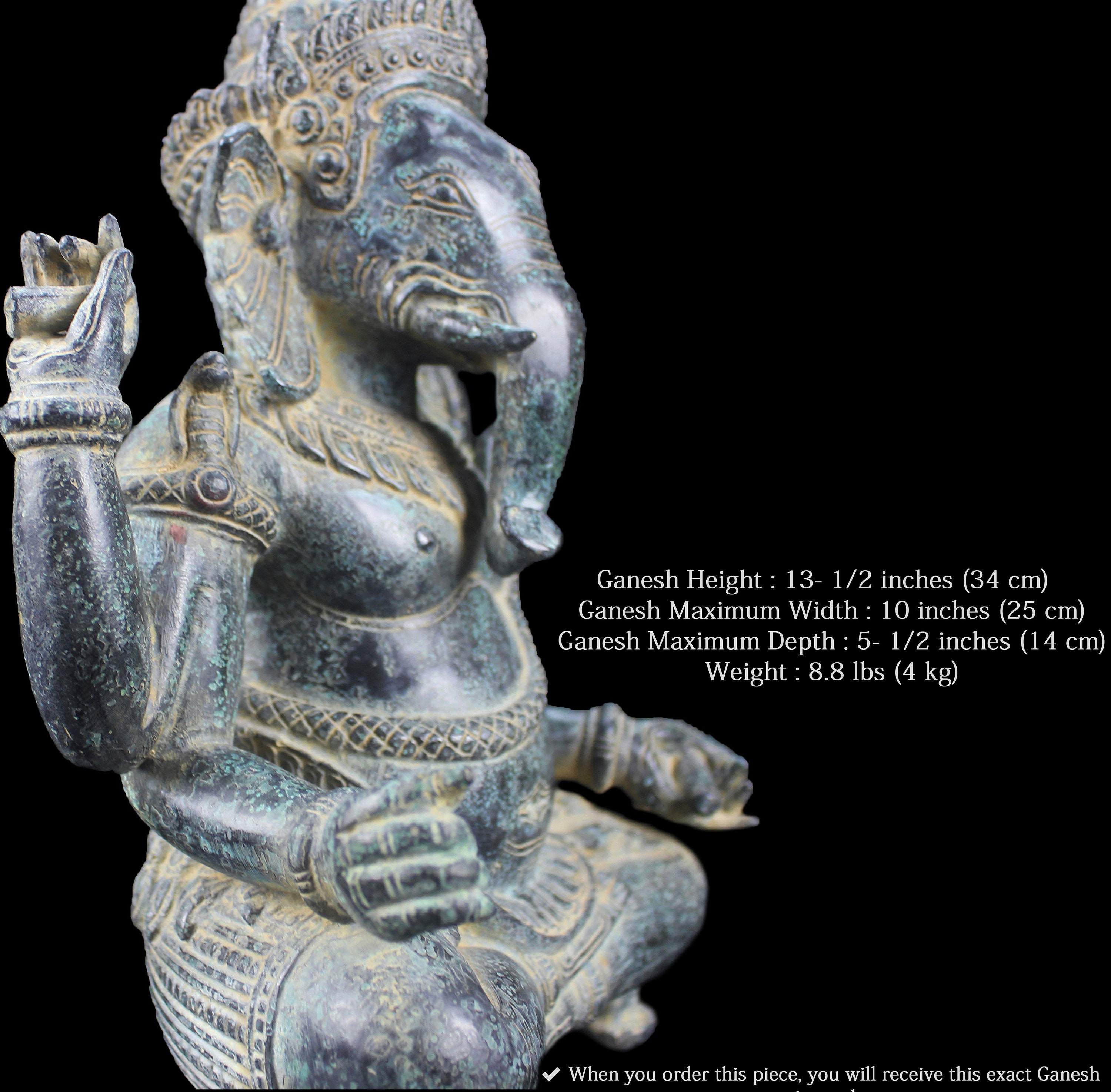 ガネーシャ　Ganesha statue 骨董　置物　antique Amazon.com: Lord Ganpati Sitting Idol Antique Finish