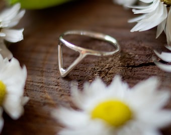 Triangle ring for women, sterling silver ring, rings for women, minimalist rings, stacking Rings, dainty ring, daily ring