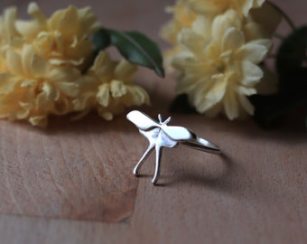 Luna Moth Silver Ring, Natural Charm and Artisan, Elegance in a Unique Jewel