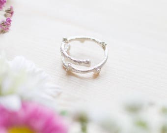 Silver forest ring, Twig ring for women, sterling silver ring, wedding jewelry, bridesmaid ring, nature, best friend gift, branch ring