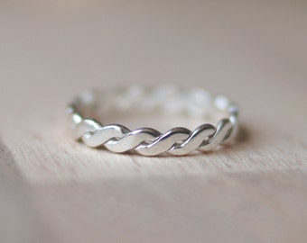 Twist rings for women, Sterling silver Twist Infinity Wedding Band, Twisted  Silver Rings, Rope Ring, Solid Silver Ring, Stacking Ring