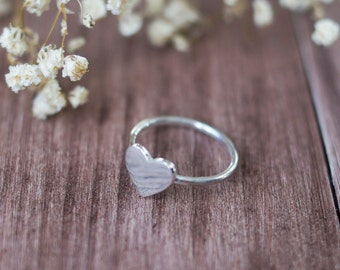 Bague Petit Coeur 925 Argent Sterling, Bague Simple, Cadeau pour Femme, Bague Délicate, Cadeau Saint Valentin