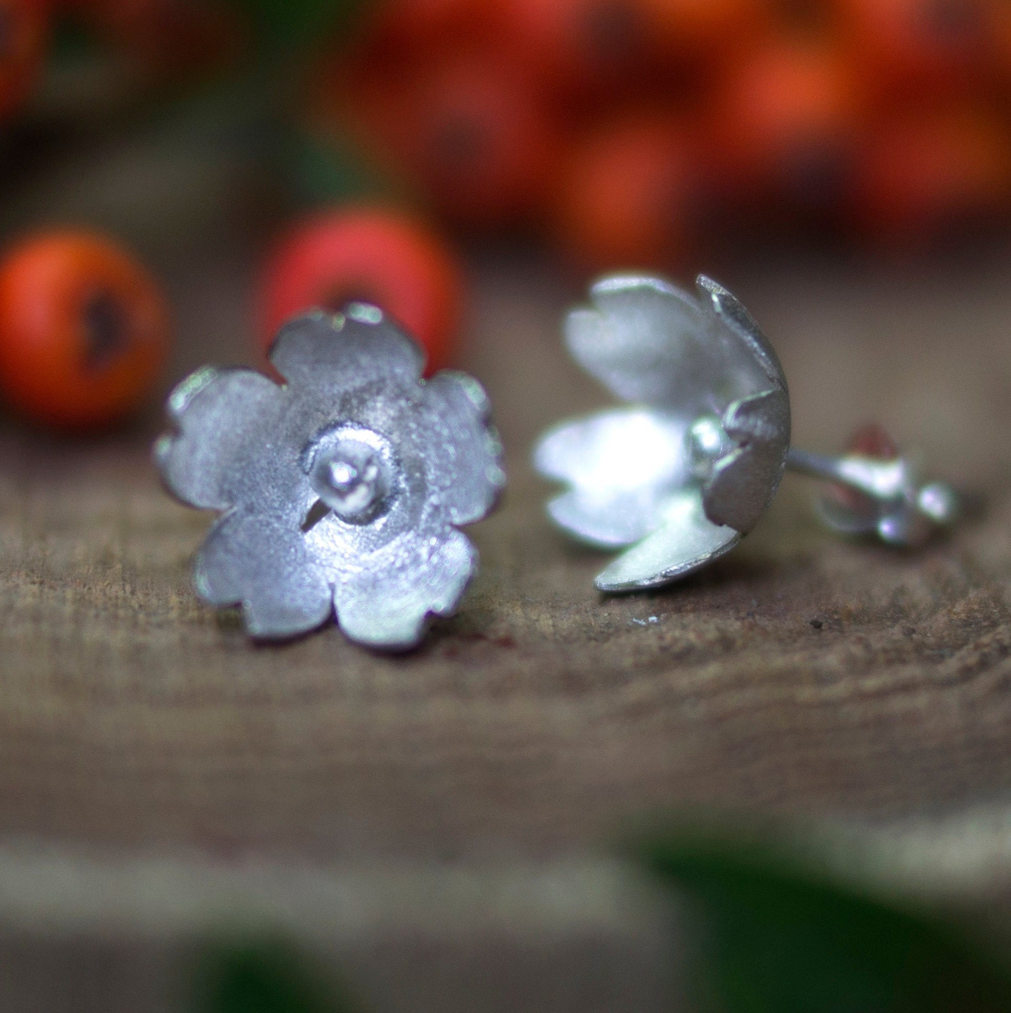 Orecchini Pendenti A Goccia In Argento 925 Con Fiori Sakura Rosa – Gioiello Artigianale Donna E Ragazza, Eleganza Bohémien, In Scatola Regalo - 2