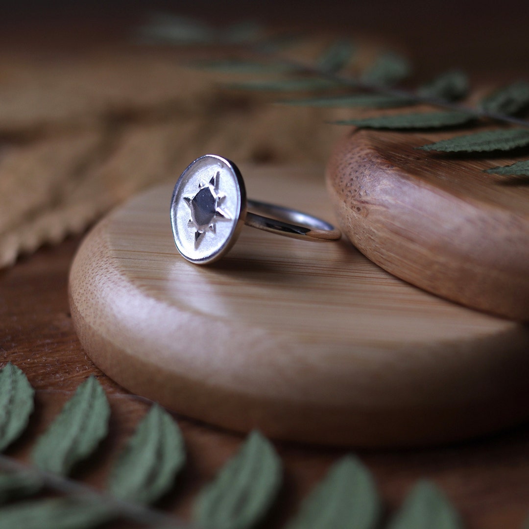 Sun Ring in Sterling Silver, Medallion Ring in 925 Sterling Silver ...