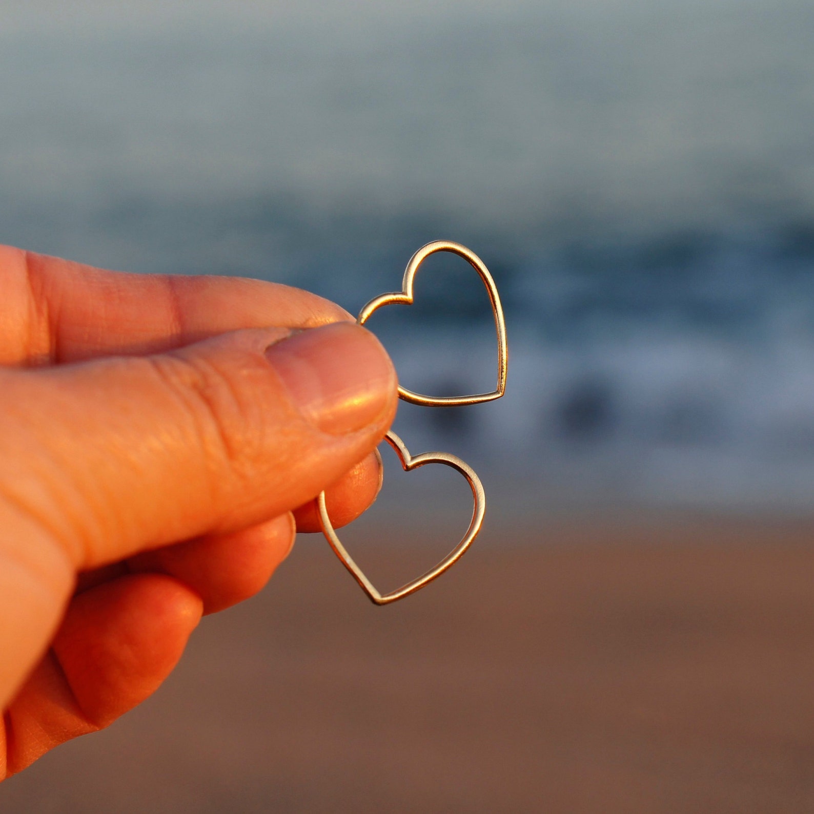 Gold Heart Hoop Earrings for Women 925 Sterling Silver Hoop - Etsy