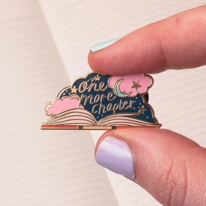 Book Enamel Pin, Enamel Pin, Book pin, Book enamel pin, Pin Badge, Book Lover gift, Bookworm gift, Book Lover, One more chapter, Book gift