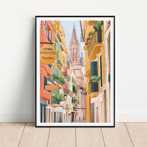 Palma, Palma Majorca Art, Palma art print, Majorca print, Mallorca, Palma Mallorca, Palma art print, Palma print, Palma travel poster,