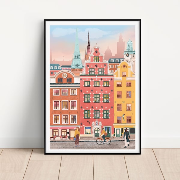 Stockholm, Sweden, Scandinavian print, Travel Print, Stockholm poster, Housewarming, Dorm Decor, Travel Poster, Stockholm art