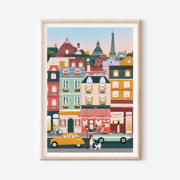 Paris art print, Paris wall decor, Retro art print, Paris travel poster, Paris wall art, Paris print, Paris poster, Paris art,Travel print