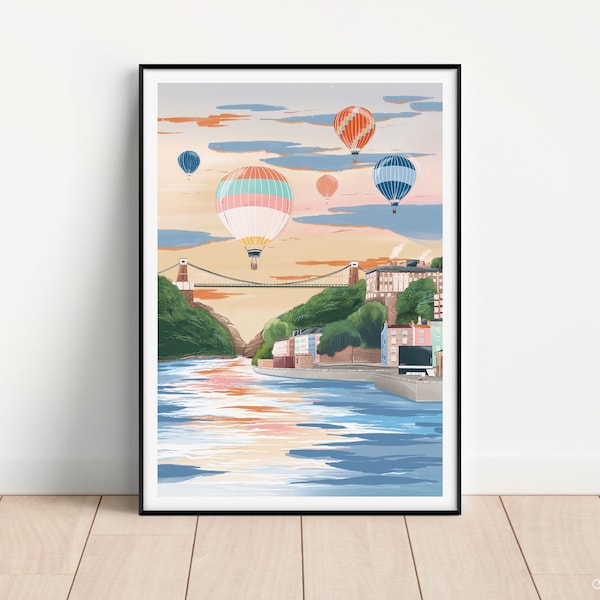 Impression d'art du port de Bristol, impression d'art de Bristol, affiche de voyage de Bristol, art de voyage de Bristol, affiche de Bristol, cadeau Bristol, art de Bristol, Bristol