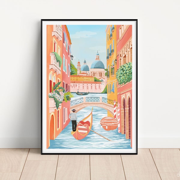 Venedig, Venedig Kunstdruck, Venezia Italien Kunstdruck, Reisedruck, Reisekunst, Reiseplakat, Housewarminggeschenk, Verlobungsgeschenk, Italien Kunst