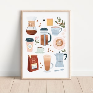 Coffee, Coffee poster, Coffee print, Coffee gift, Kitchen and dinning, Kitchen prints, Kitchen wall art, Kitchen art, Coffee Shop Print