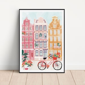 Amsterdam City Print,Amsterdam Print,Amsterdam Wall Art,Amsterdam print, Netherlands art, Amsterdam wall decor, Holland print, Travel Print