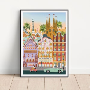 Barcelona print, Barcelona art print, Barcelona travel poster, Barcelona poster, Barcelona art, Barcelona wall art, Barcelona print