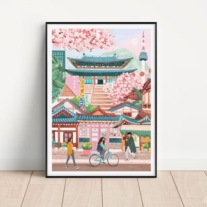 Seoul South Korea, Travel Prints, Bedroom Decor, City Poster, Home Decor, Housewarming gift, Travel, Anniversary gift