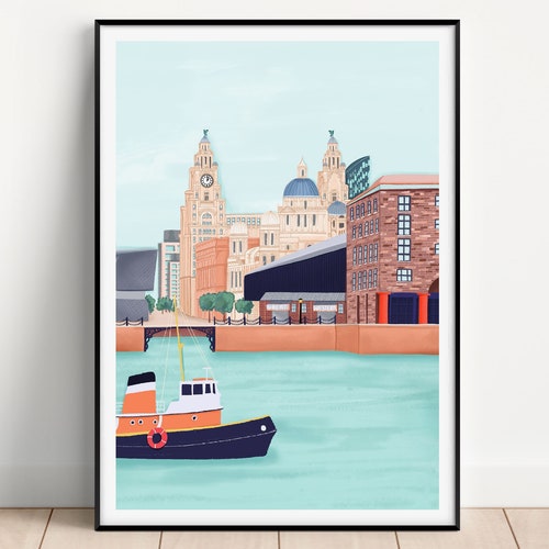 Liverpool Albert Dock Art Print Colourful Wall Art Travel Etsy UK