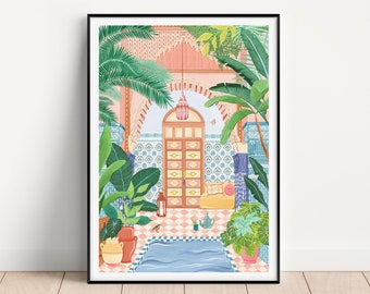 Marrakesh, Morocco, Wall Decor, Maximalist, City Poster, Travel Prints, Home Decor, Housewarming gift