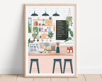 Coffee, Coffee poster, Coffee print, Coffee gift, Kitchen and dinning, Kitchen prints, Kitchen wall art, Kitchen art, Coffee Shop Print