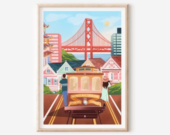 San Francisco, San Fran, San Francisco Travel Print, San Francisco Print, San Francisco art, San Francisco Wall Art,  Travel Print