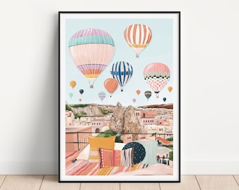 Cappadocia, Cappadocia travel print, Cappadocia art, Cappadocia poster, Cappadocia print, Cappadocia Turkey, Cappadocia art, Travel print