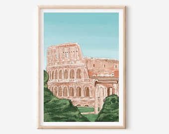 Colosseum rome art print, Rome art print, Rome, Rome poster, Rome art, Roman Colosseum, Colosseum Rome, Rome Italy, Travel Print