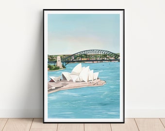 Sydney art print, Sydney Travel poster, Sydney Travel art, Sydney print, Sydney Opera House, Sydney harbour, Sydney wall decor,Travel print