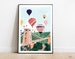 Bristol art print, Hot air balloon print, Bristol, Clifton Bridge art, Bristol wall art, Bristol art print, Bristol print, Bristol poster 