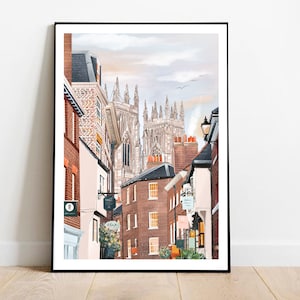 York Art Print, York travel print, York travel poster, York art, York UK, York UK art, York UK print, York Cathedral print, York print,